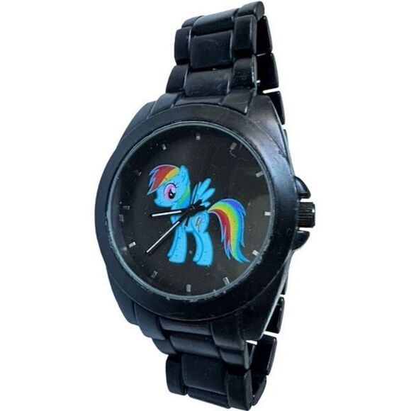 HASBRO MY LITTLE PONY 2014 HOT TOPIC Rainbow Dash Black Stainless Steel Analog W - Picture 10 of 10